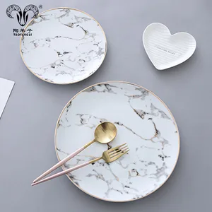 Dinnerware Ceramic Marble Dinner Plate Wedding Dishes Luxury Dinner Set
