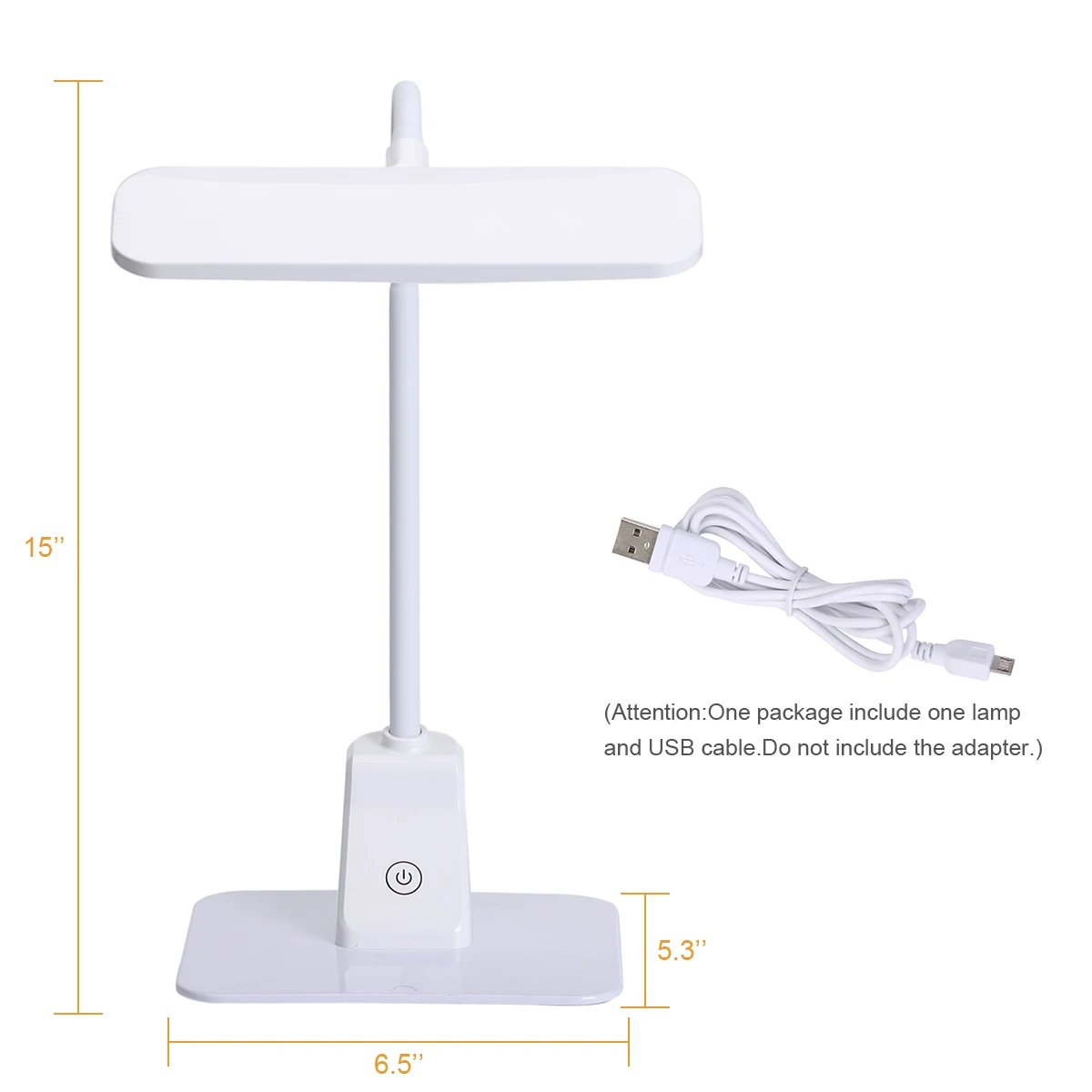 Wetop Table Lamp with Flexible Gooseneck Adjustable Brightness 3 Levels, USB Rechargeable Eye-Caring for Study Bedroom