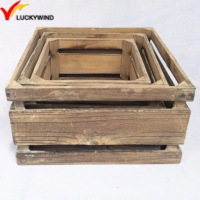 Farmhouse Kitchen Square Bulk Mini Wood Food Crates Wholesale,Mini Wood