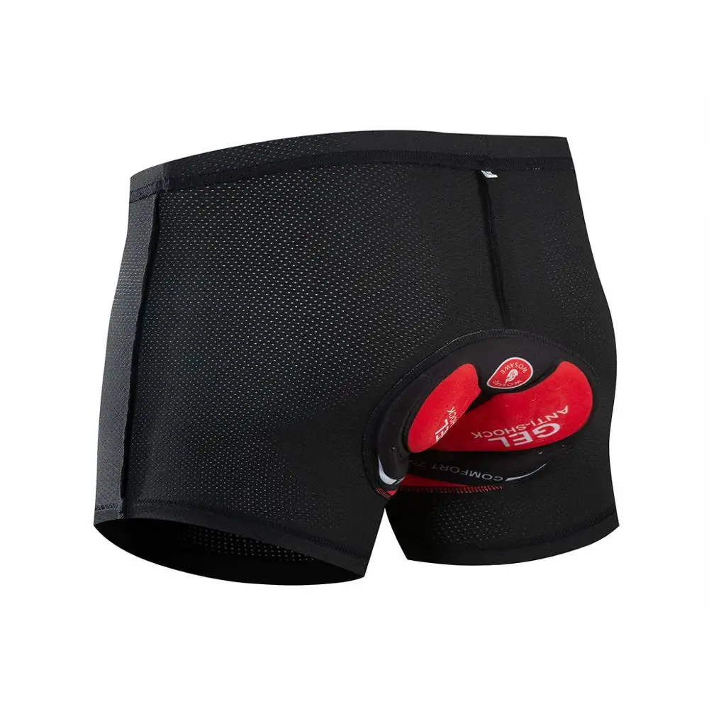

WOSAWE Unisex Cycling Underwear Cycling Shorts Cycling Pants Compression Tights with 3D Gel Padded Sweatproof Mesh Material, Black