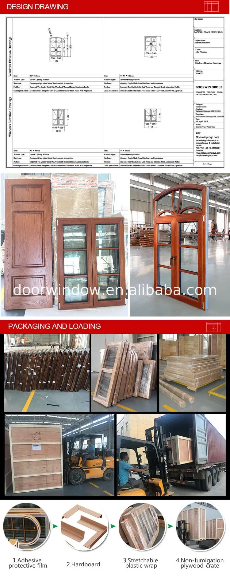 Chinese factory fitting aluminium windows timber frame exterior window cladding french