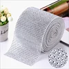 24 rows plastic crystal diamond mesh wrap roll sparkle rhinestone ribbon