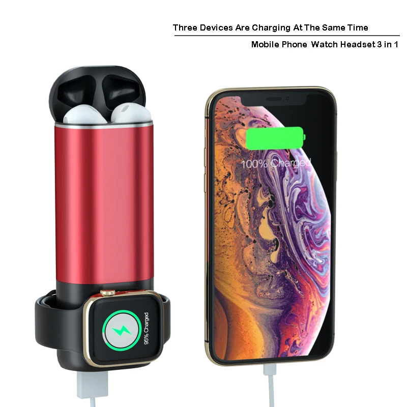 

2019 Hot 3 In 1 Mini Wireless Charger Power Bank, Eight colors