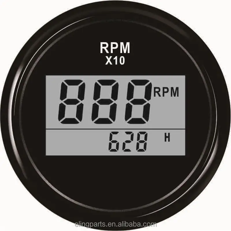 Impermeable 52mm Digital RPM de tacómetro con hora Metro 9990 RPM con