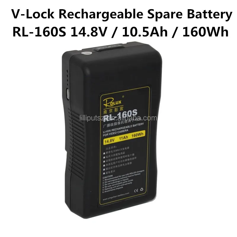 Rolux 160Wh V lock Professional Video Camera Li-ion Battery V Mount RL-160S