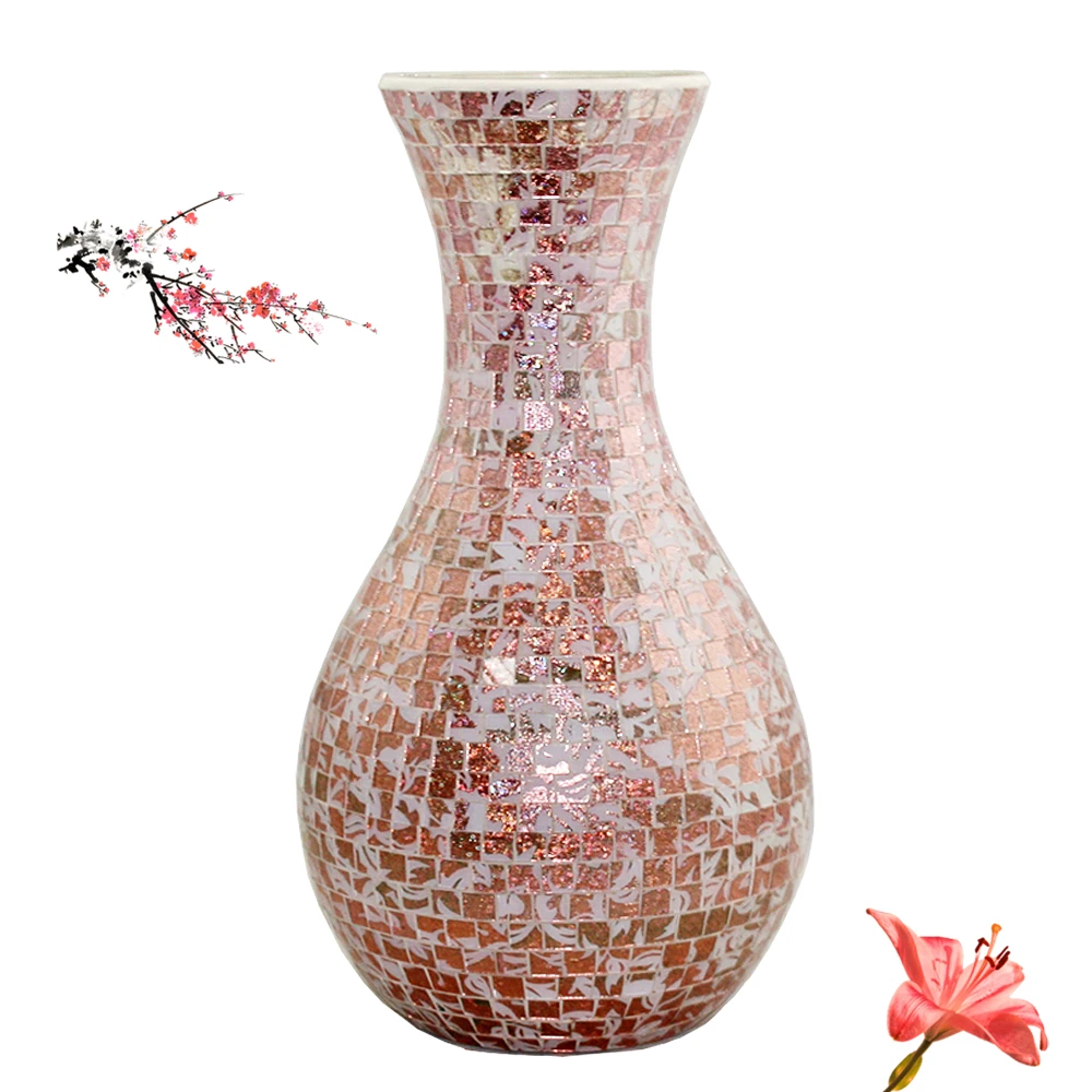 Large Colored Glass Vases Hourglass Shaped Vase With Thin Neck