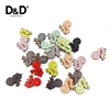 D&D 60Pcs/Lot 2 Holes Cartoon Cute Mix Color Squirrel-shape Wood Buttons for Child Clothing Sewing Accessory Button