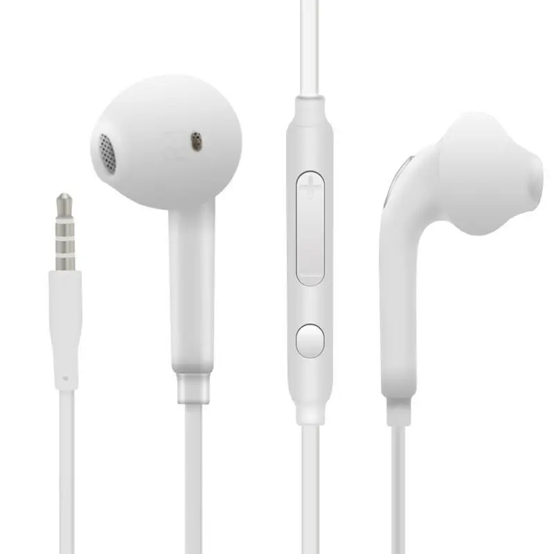 

Factory Wholesale S6 headphones wired earphone with mic for samsung galaxy s6, White, black