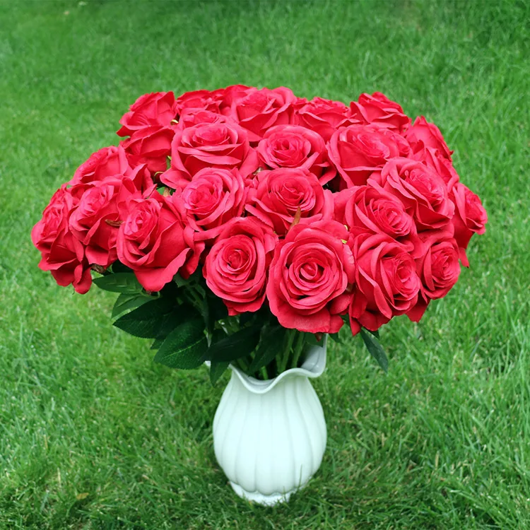 仿真单玫瑰花装饰客厅婚礼花 - buy single rose flower decoration