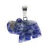 Natural gemstone pendant elephant shape agate stone 12 mixcolor pendant set