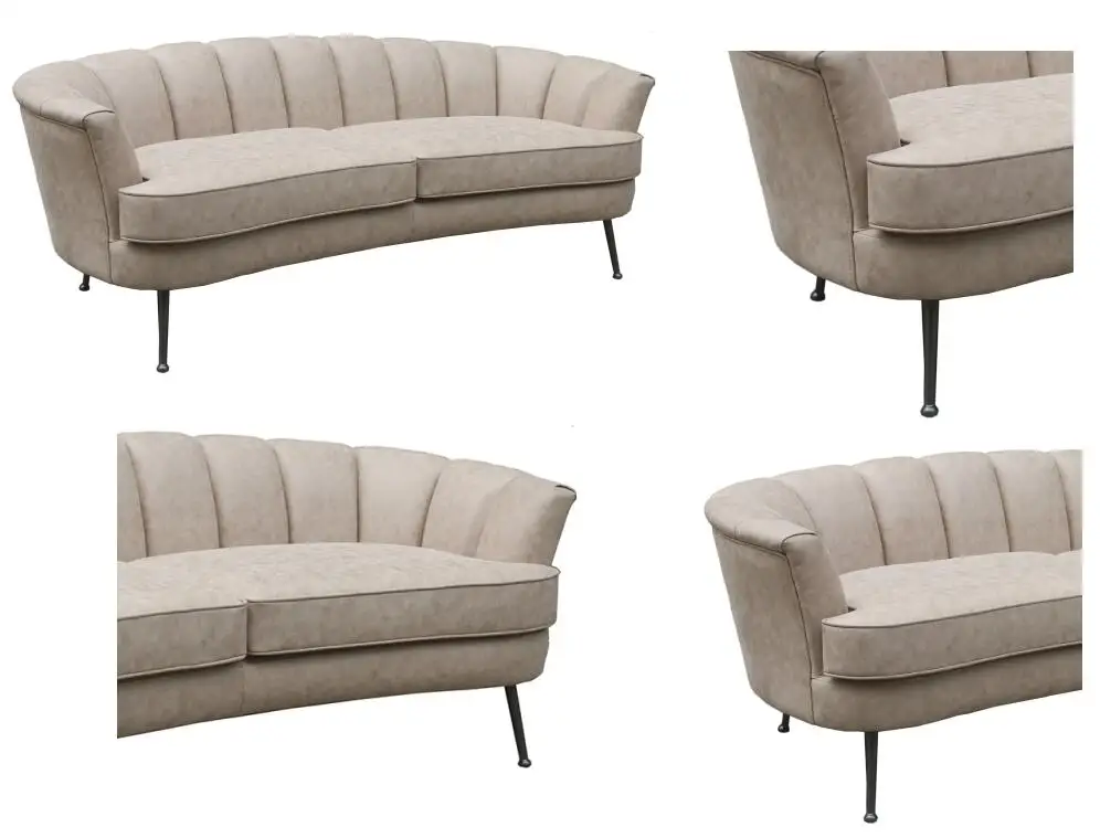 Upholstery Velvet Fabric Curved Back Sofa Simple Design Buy Sofa