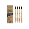 Low MOQ 100 natural 100% biodegradable 4 pack bamboo toothbrush for adult