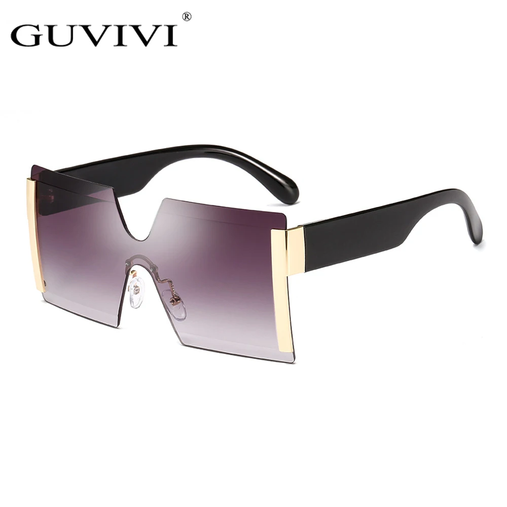 

GUVIVI Big square sunglasses UV400 Made in China Woman Ocean Rimless sunglasses, 7 colors