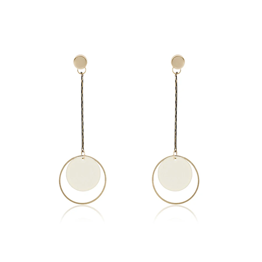 

E-473 xuping fashion drop round shape earrings for girls with 18k gold plated