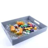 Custom pattern print clear acrylic serving tray