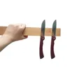 Kitchen space-saving tools Magnetic bamboo skewer knife block