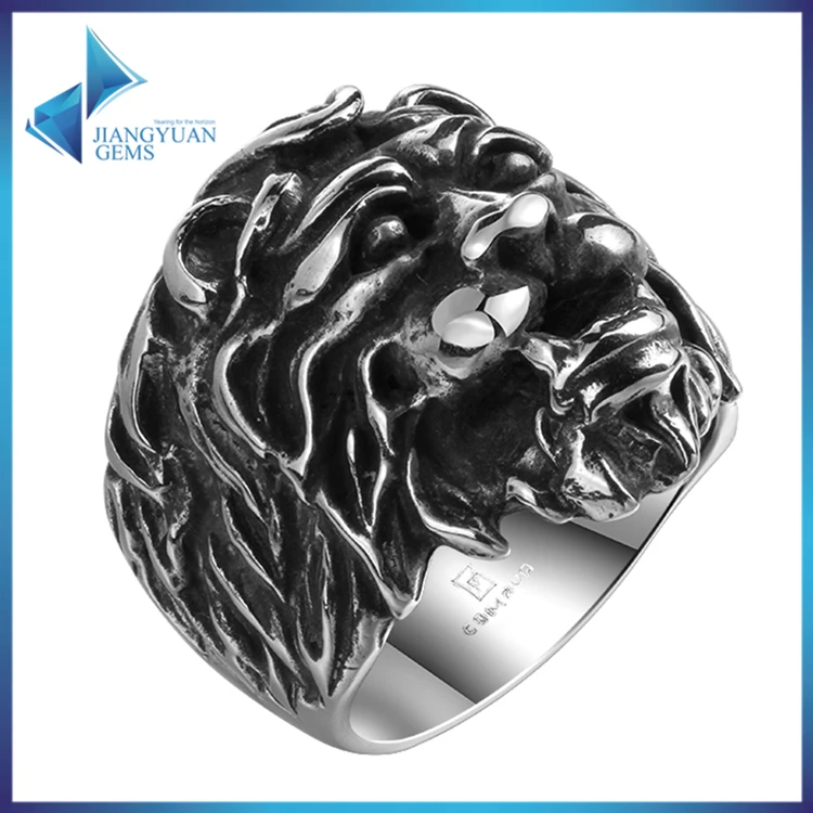 

JYSZR0223 Wholesale Men Jewellery Animal lion stainless steel men ring