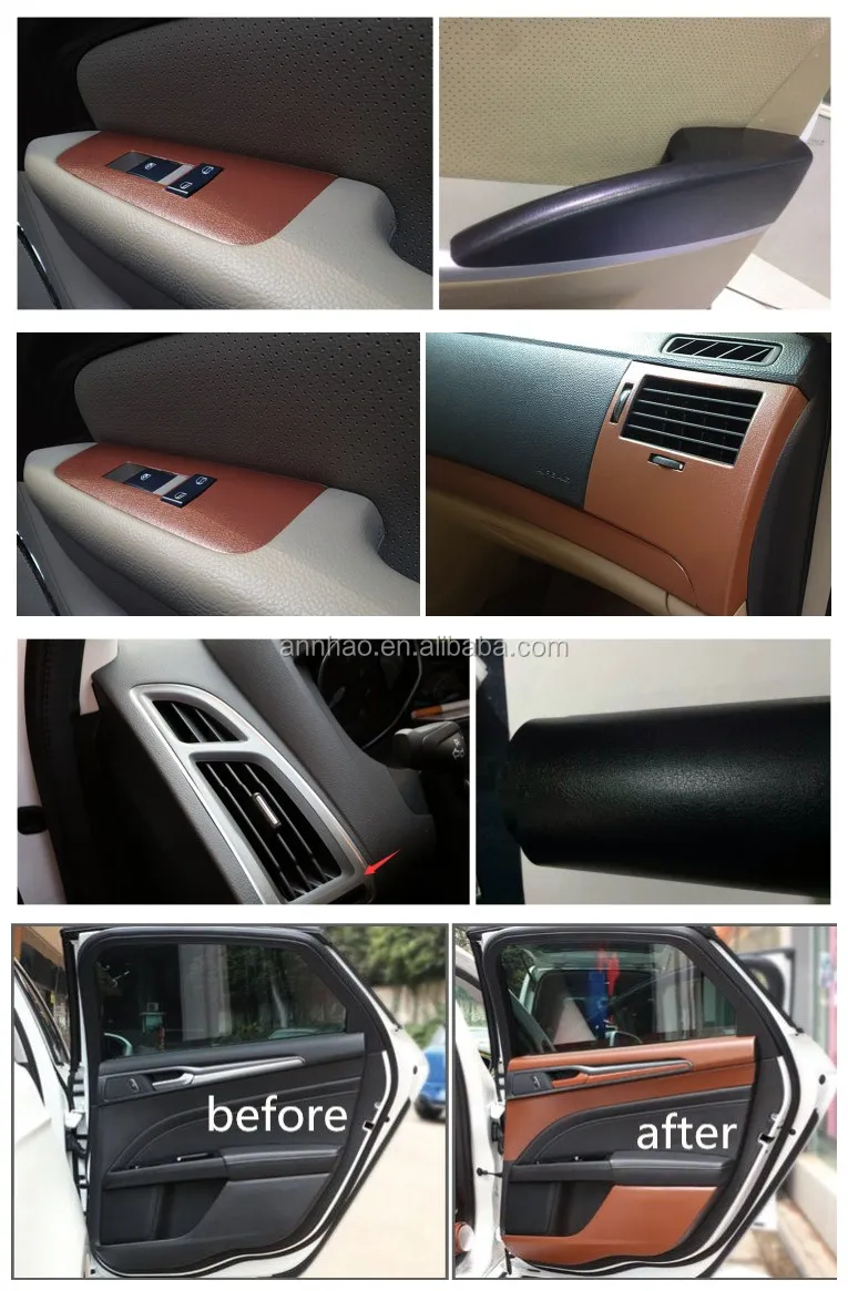 1.52*28m Car Dashboard Wrapping Adhesive Vinyl Leather Skin Wrap Buy