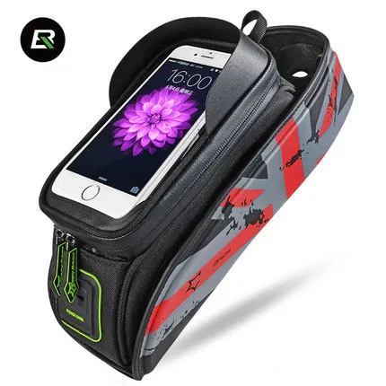

OEM 021 Waterproof Portable 5.8 inch Touch Screen Phone Case Bike Bicycle Top Front Tube Frame Cycling Bag Accessories, Red, blue, green, gray