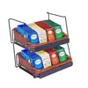 Supermarket Metal Iron 3 Tier 3 Rectangular Willow Basket Counter Display Rack