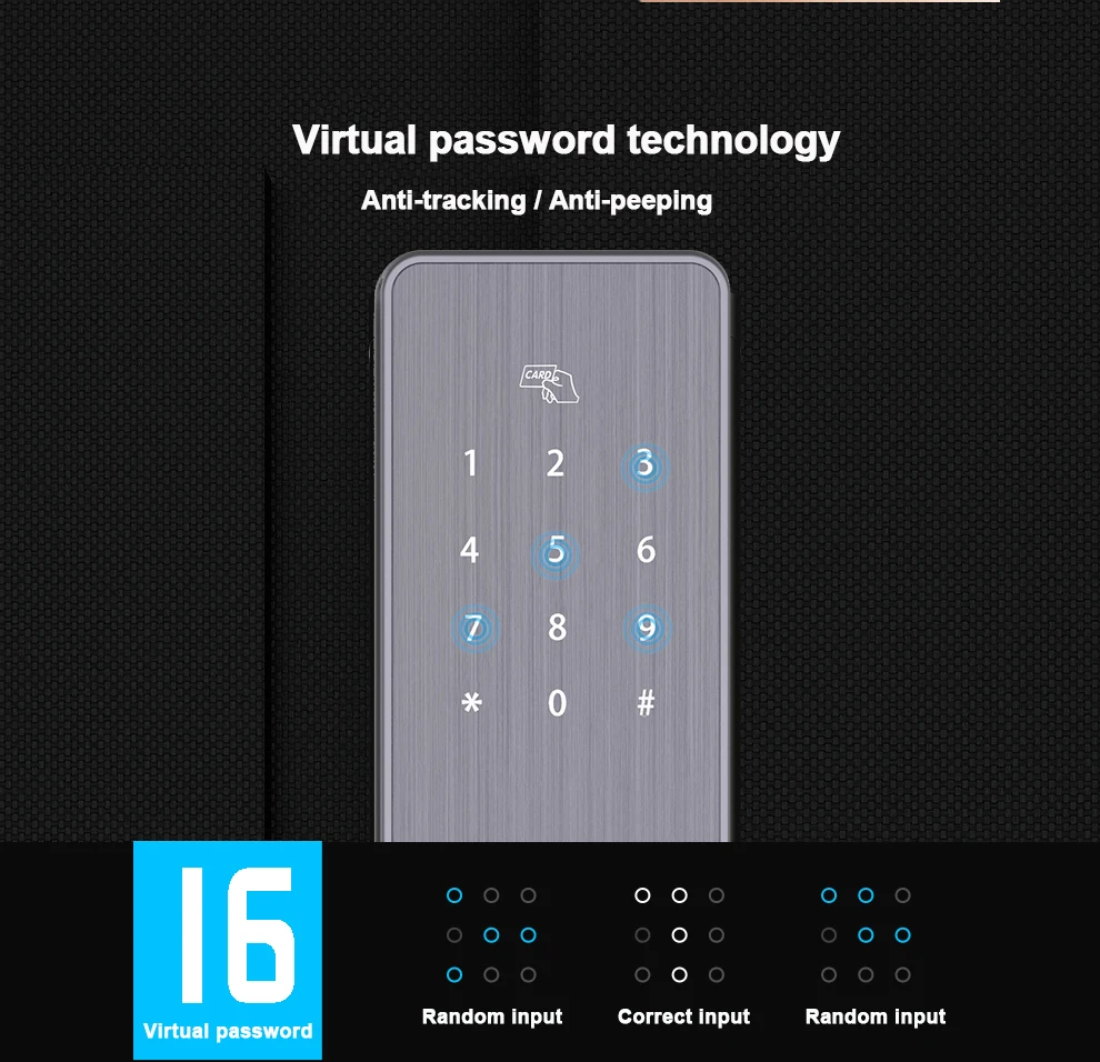 Cardoria WiFi Keyless App Digital Door Lock Bluetooths Password Lock Pin Code Electronic Smart Door Lock