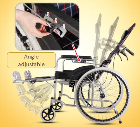 Tianjin  Lightweight Manual Reclining Commode Wheelchair with Toilet