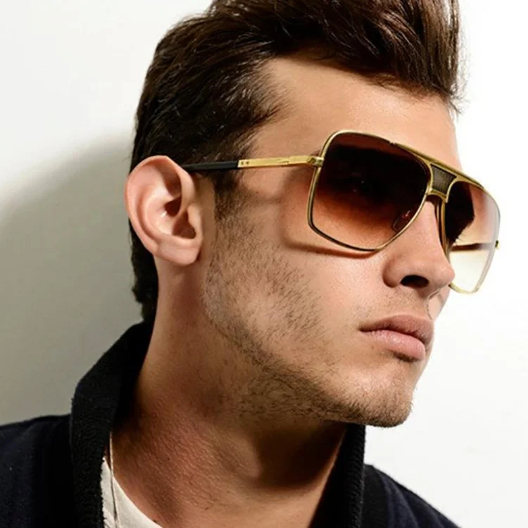 

Wholesale New Fashion Men Cool Square Style Sunglasses Vintage Brand Design Cheap Sunglasses, Black