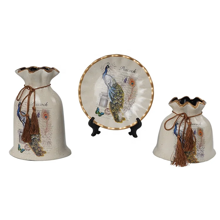 
Chinese Creative porch and living room Matt Nordic Europe style ceramic flower vase home decor 