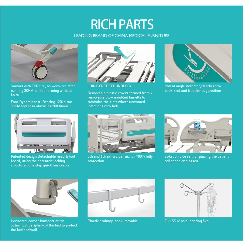 Y3y8c Used Manual Hospital Bed For Patient Recovery Therapy Bed,Clinic Abs Side