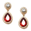 KM fashion jewelry china gift items crystal drop diamond gemstone earrings teardrop ruby earrings