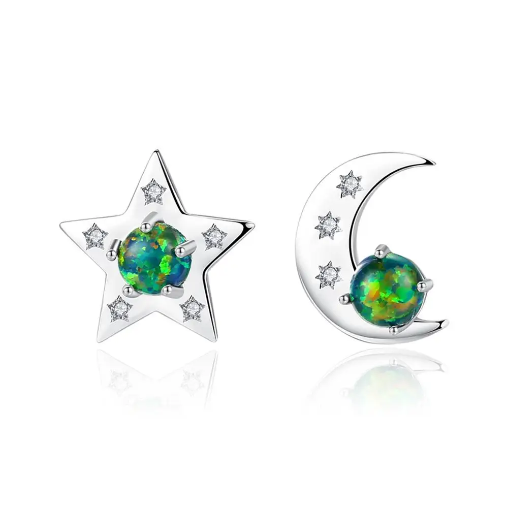 

CZCITY Wholesale Star and Moon Japanese Trending Earrings Girls Cute Small Stud Earring