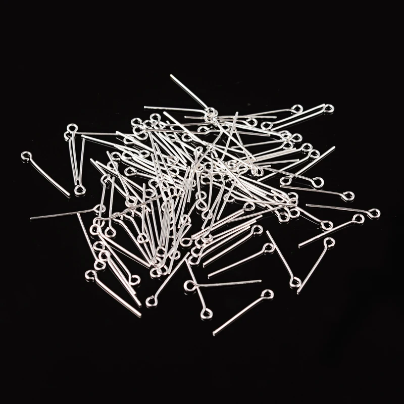 

PandaHall Brass Eyepin for Jewelry Finding Silver 20x0.7mm Hole 2mm