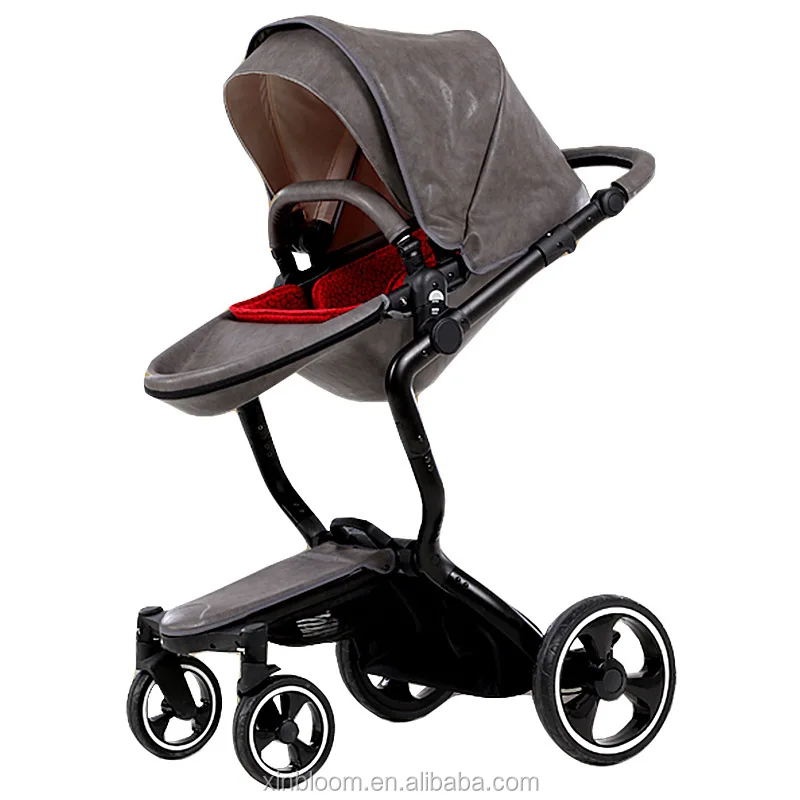 

2021 Chinese Height quality Aluminum EN1888 Leather foofoo Travel Luxury baby stroller 2 in 1 Pram TS68