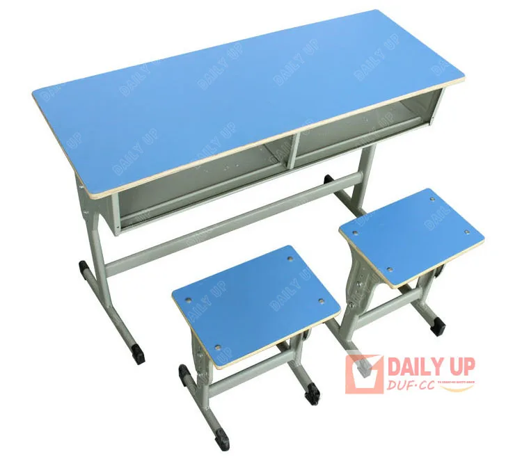 Two Seater School Desk & Chair Classroom Bench Furniture Wooden Study Table For Children
