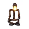 Robot loft Edison industrial retro style personalized water pipe light cafe bar decoration creative desk lamp
