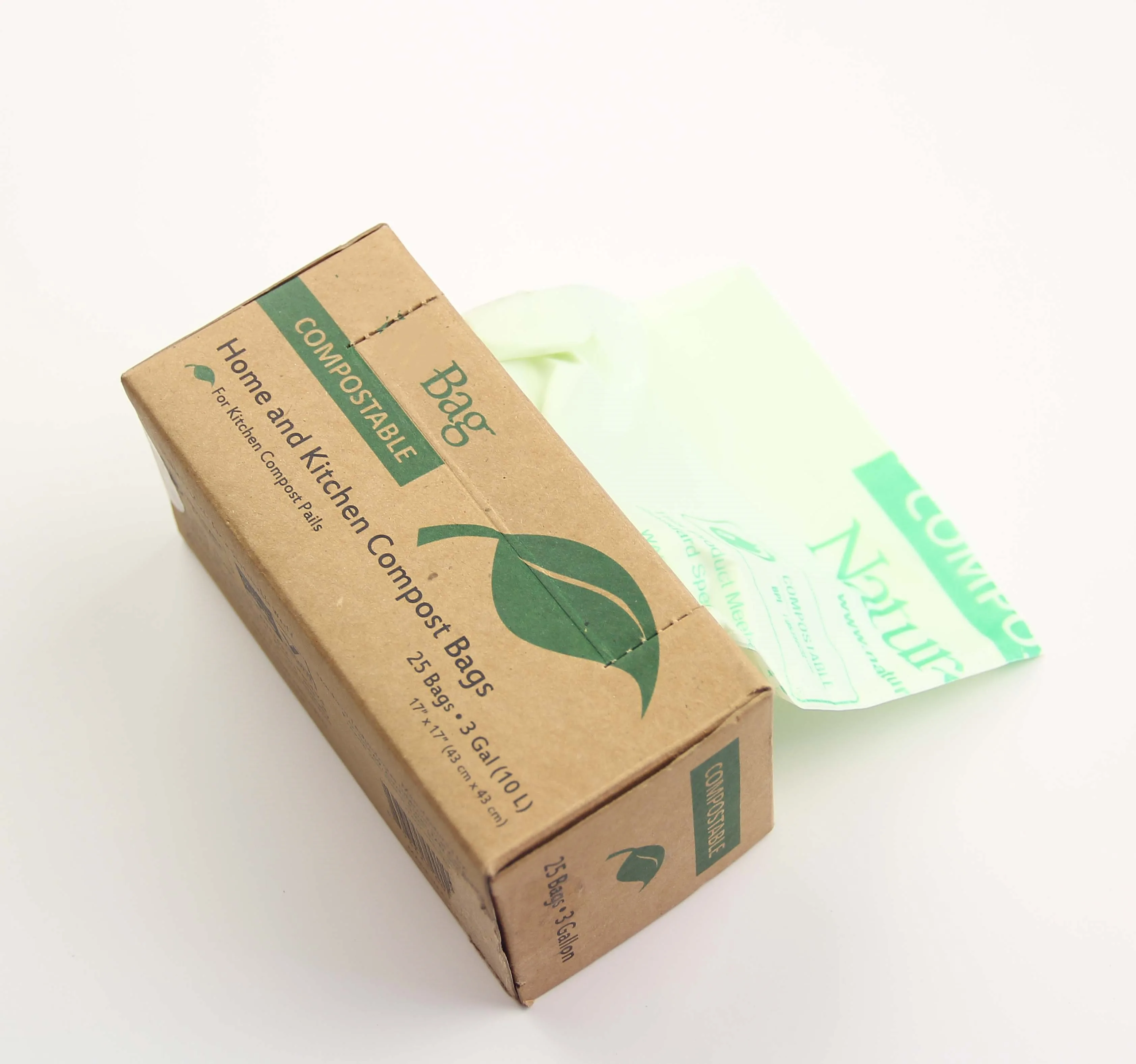 
ASTM D6400 Compostable Bags 3 gallon 25 Count, Extra Thick 0.65 Mils, Small Kitchen Trash Bags 100% Biodegradable plastic bags 