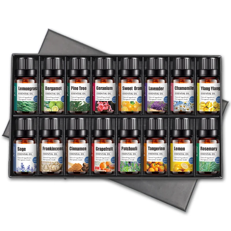 

Pure Nature Lavender Peppermint Eucalyptus Essential Oils Set Private Label 16/10ml Aromatherapy Essential Oil Gift Set OEM