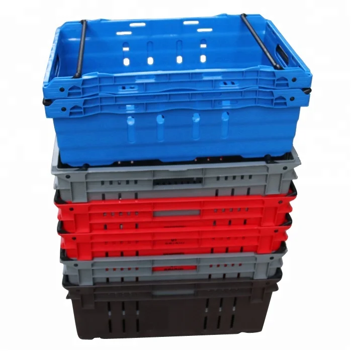 
Fruit Vegetable Plastic Basket Vented Mesh Hot Sale Plastic Crates with Handles 