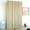 Hot Sale Cheap Wooden Wardrobe Closet with Three Door and Drawer