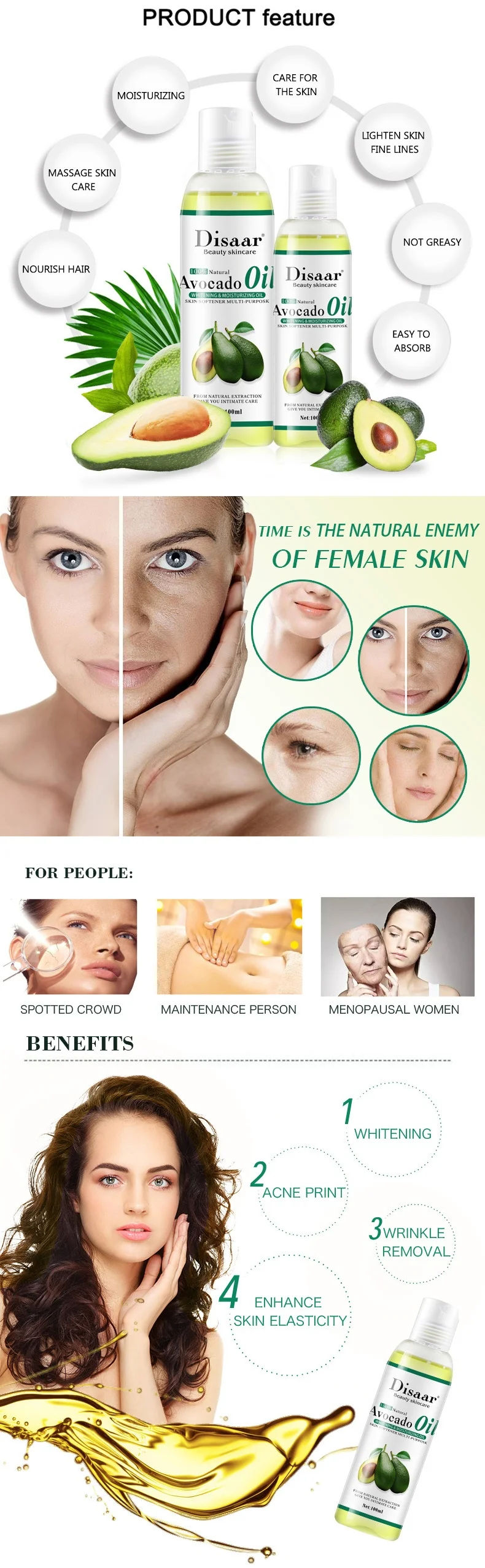 Disaar Skin Care Smoothing Shea Oil Crude Avocado Oil Organic Avocado