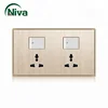 new design 2 Gang wall switch Electrical power extension socket double 13a 3 pin electrica socket