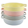 Restaurant widely used round shape custom colorful stoneware non stick bakeware for loaf pans