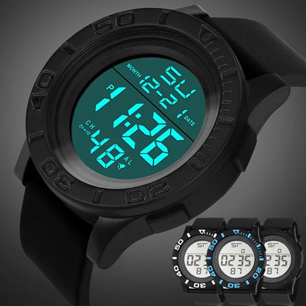 

NEW Fashion Men's LED Digital Date Countdown Timer Sport Quartz Wrist Watches Men Watch Clock Relogio Masculino Saat