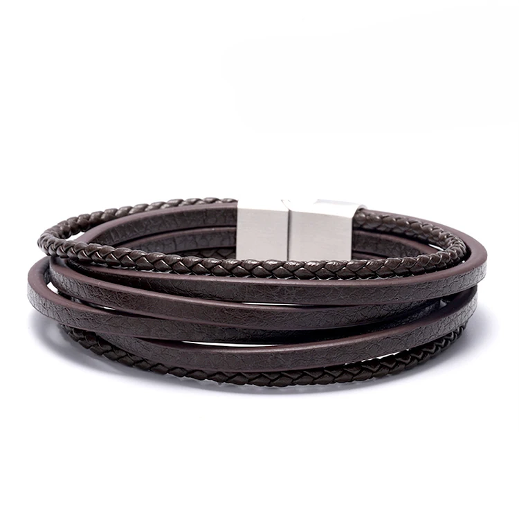 

Stars Forever Fashion Brown Color Genuine Leather Multiple Strand Bracelet Leather Thread Bracelet