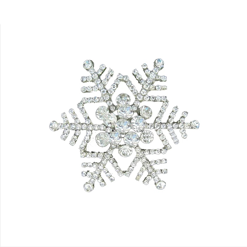 

Crystal Rhinestone Silver Plating Snowflake Brooch Embellishment Winter Wedding/Christmas Brooches For Women Dresses/Christmas