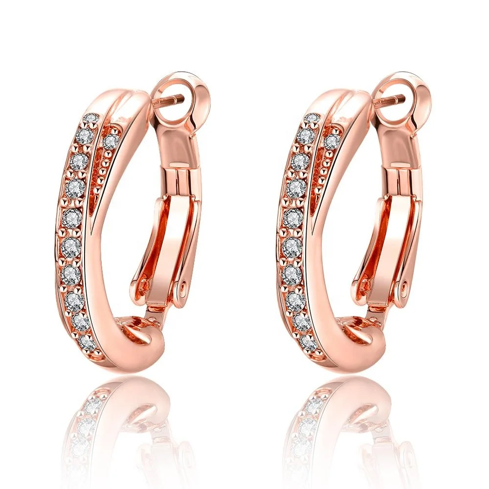 

round shaped Ear buckle ring shaped diamond stud earrings, Customized color