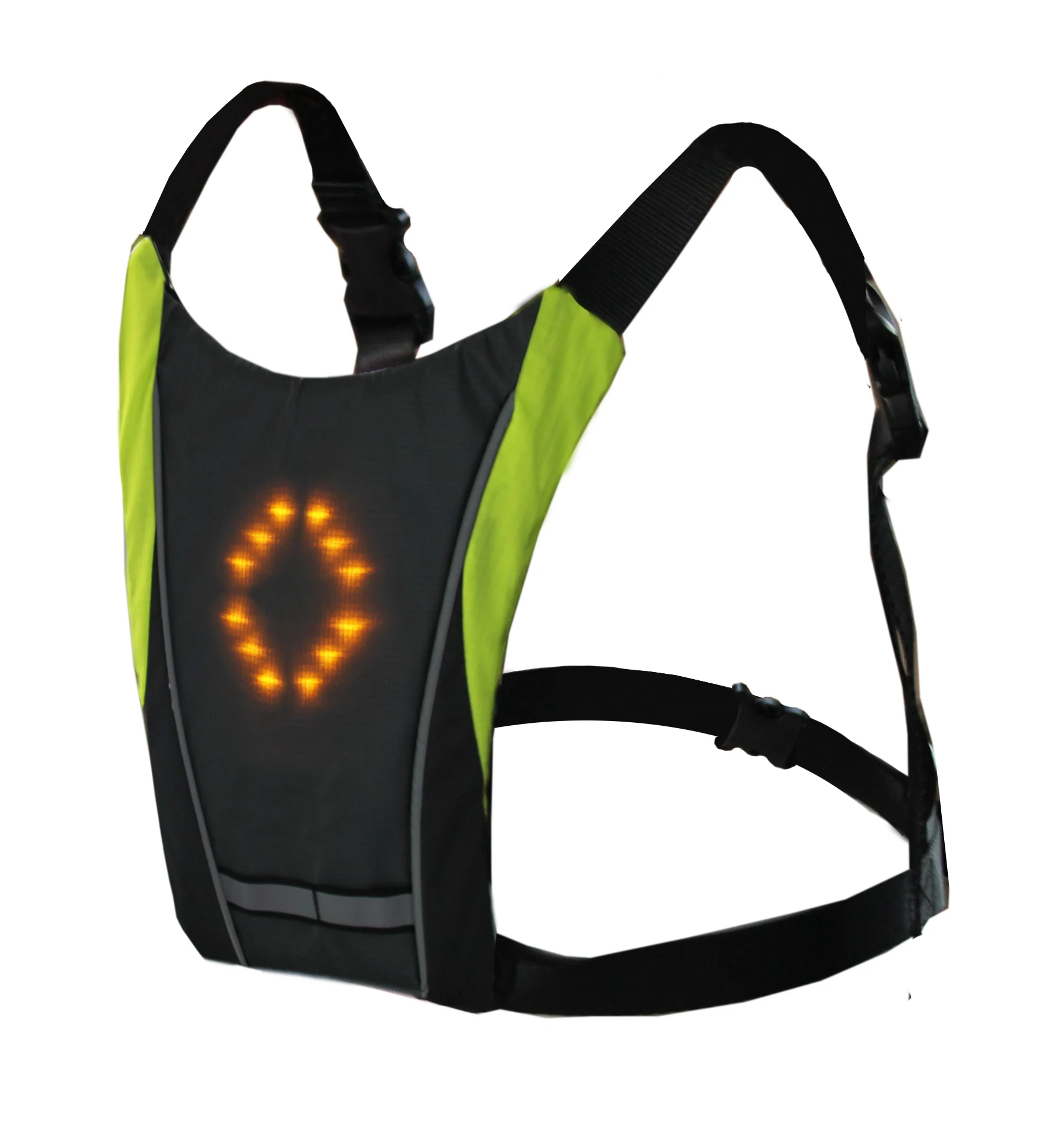 

LED turn signal safety vest Outdoor Road E-Scooter /Bike Pack Accessory/Road Cycling Direction Indicator Traffic Reflective Vest, Grey;green