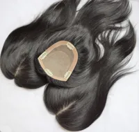 

Large stock human hair silk base closure topper toupee for women hair piece ready to ship