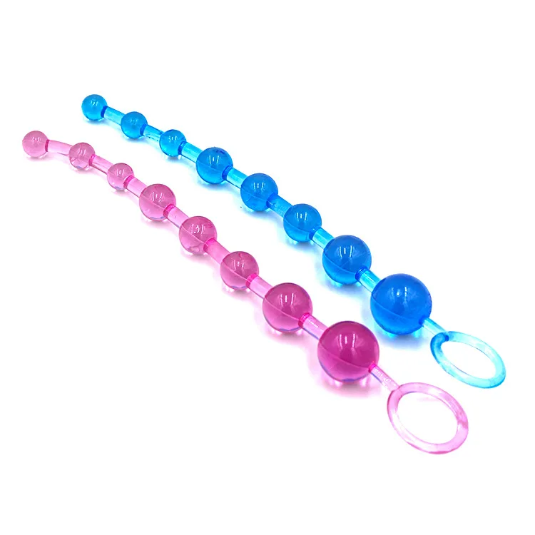 Super Long Anal Beads Plug Top Seller Rubber Butt Plug Colorful Crystal Pearl Long Anal Beads 3749