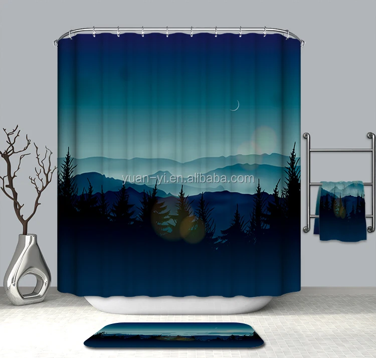 

100% polyester fabric shower curtain